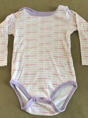 Calvin Klein Baby Girls Onesie Long Sleeves Size 6-9 Month
